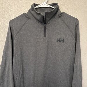 Helly Hansen Pullover Mens Medium Gray Quarter Zip Performance Lightweight Top